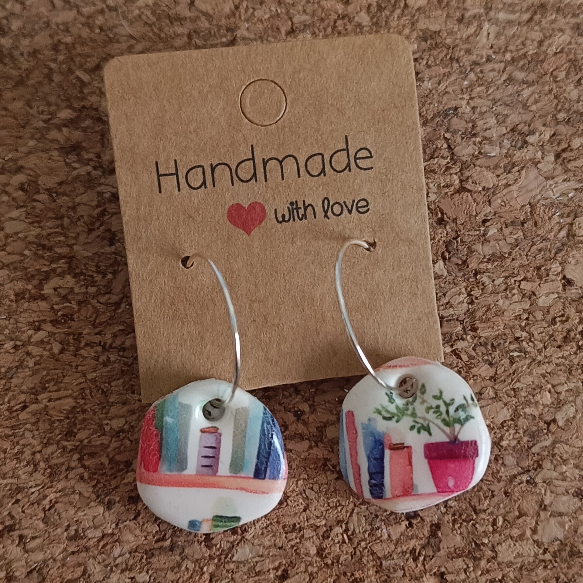 Pendientes libros irregular - 2